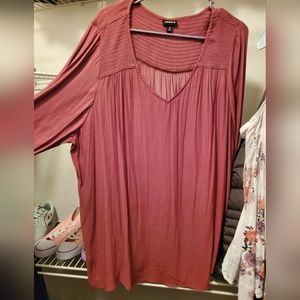 Torrid brown quarter sleeve blouse. Very light and beautiful